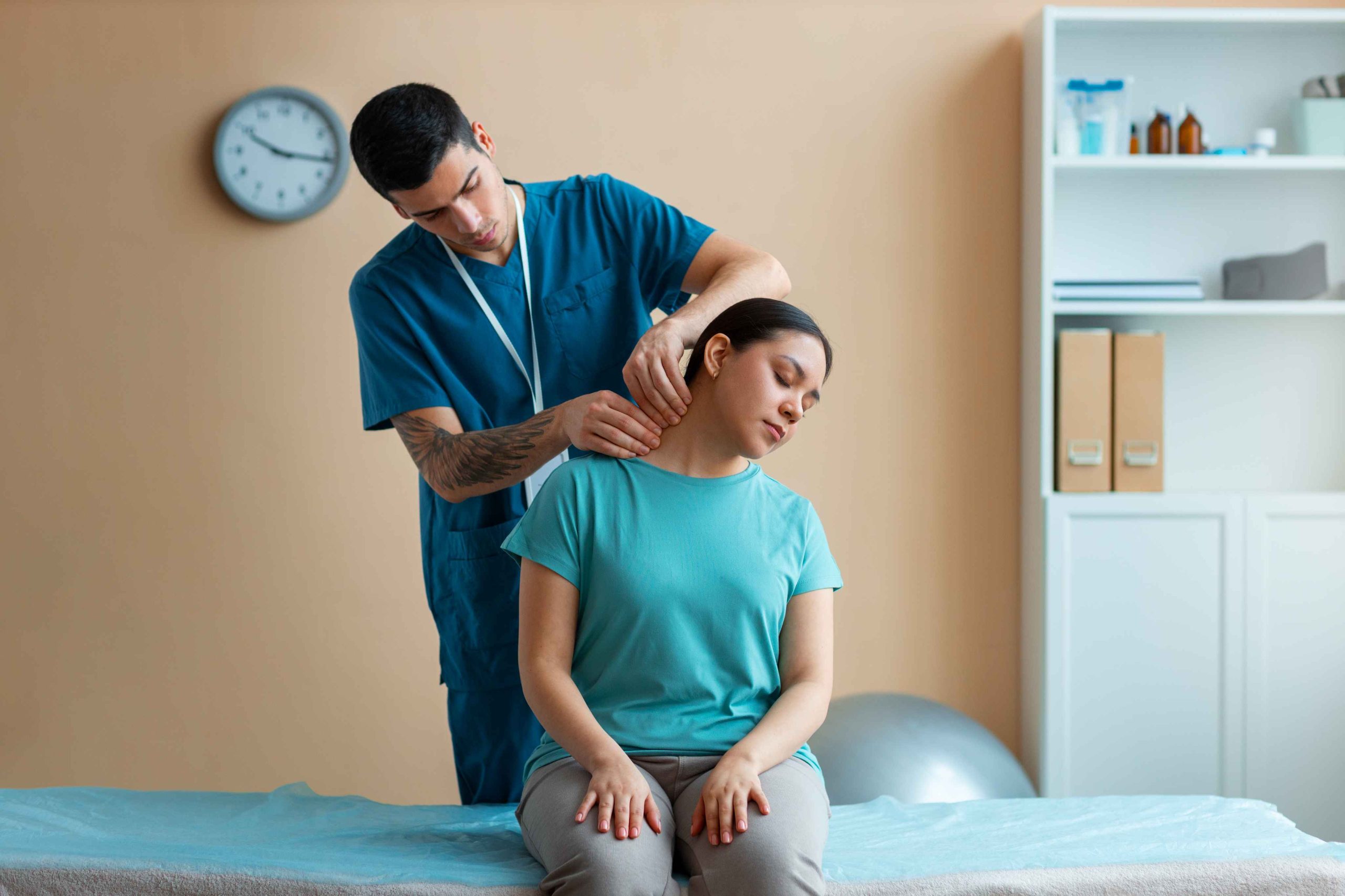 Gentle cervical spine therapy session at Enspire clinic